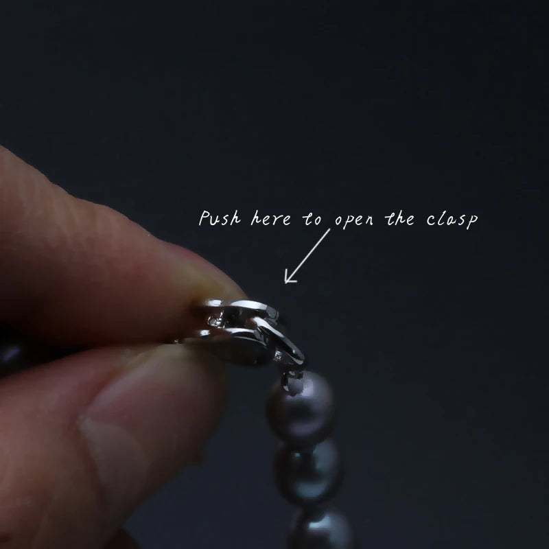 Vintage Freshwater Thread For Pearl Bracelet Silver 925,Grey Natural Pearl Jewelry Bracele