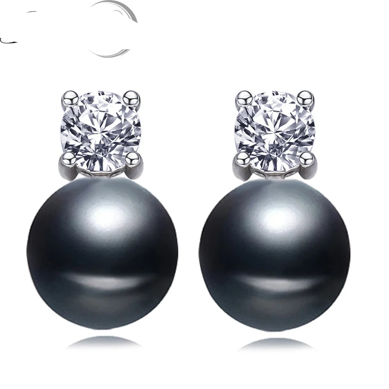 Genuine Natural Freshwater Pearl Earrings 925 Sterling Silver Stud Earrings With Natural Pearls