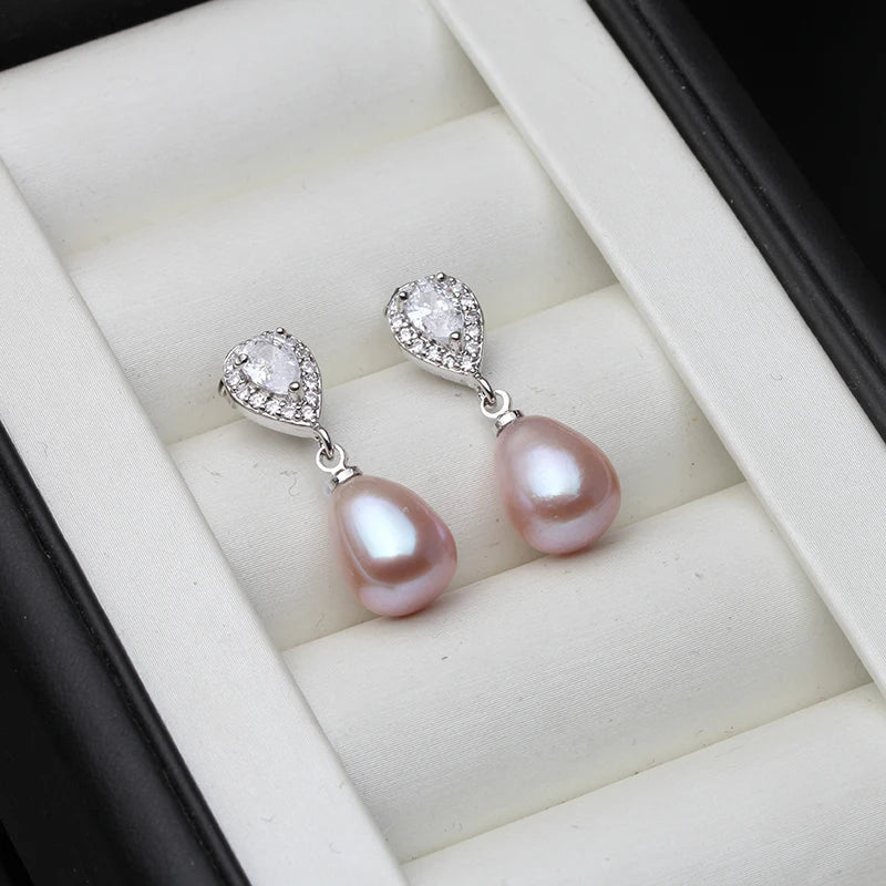 Real Freshwater Pearl Earring 925 Silver Natural Pearl Earring Drop