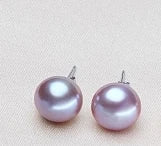 Genuine Freshwater Pearl Stud Earrings Flassic White Natural 925 Silver Pearl Earring