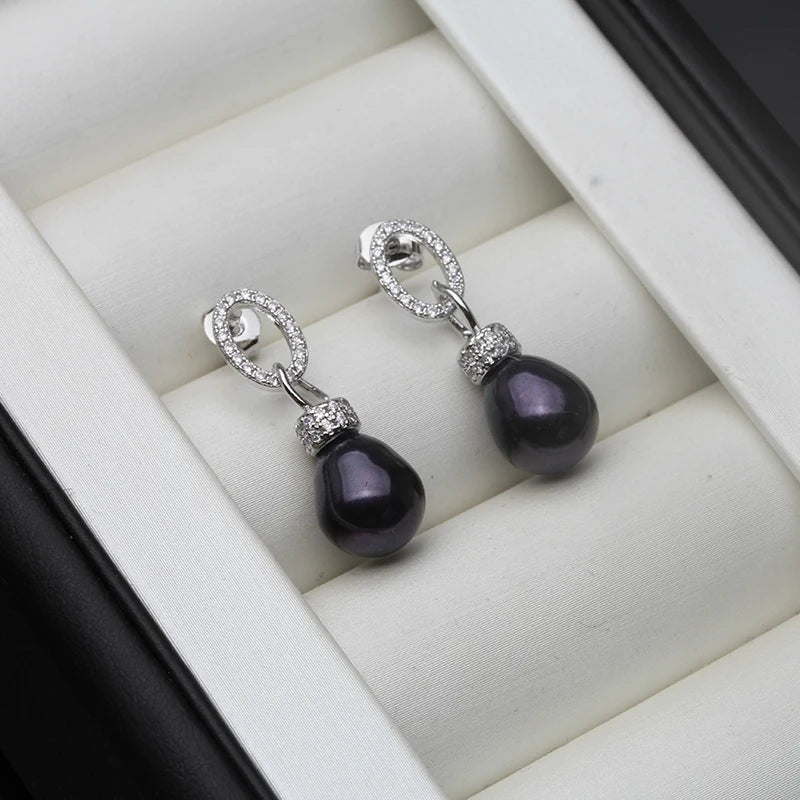 Real Silver 925 Freshwater Pearl Earring Jewelry