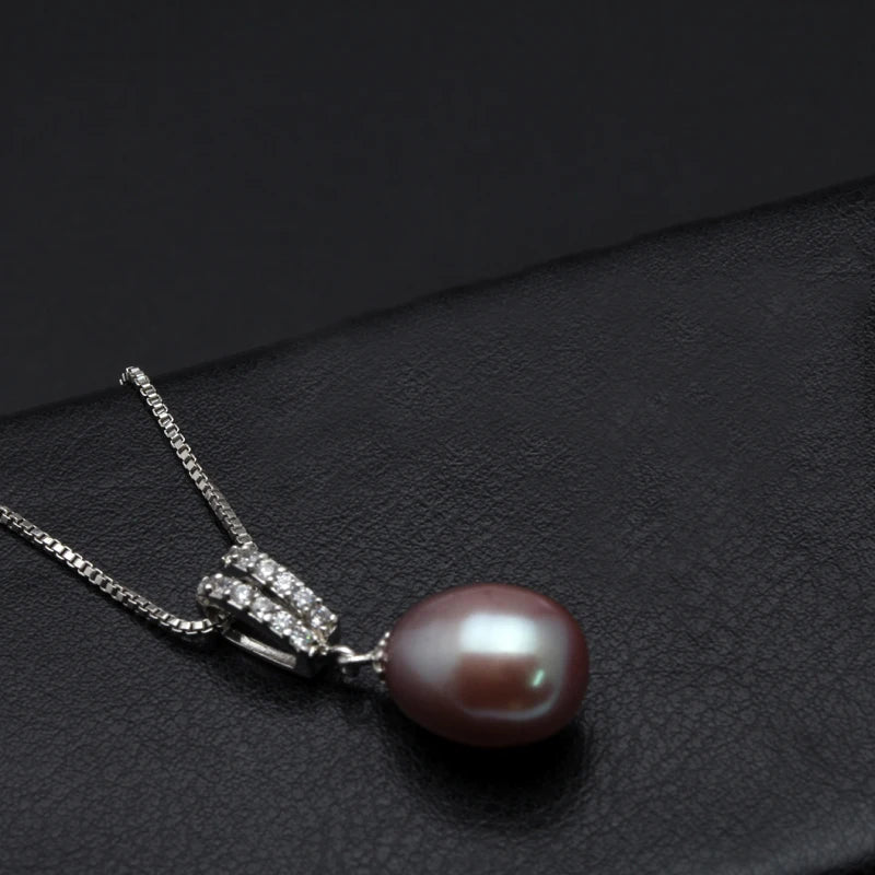 Natural Fresh Water Silver Pearl Pendant Woman,Wedding Cultured 925 Pendant With Pearls
