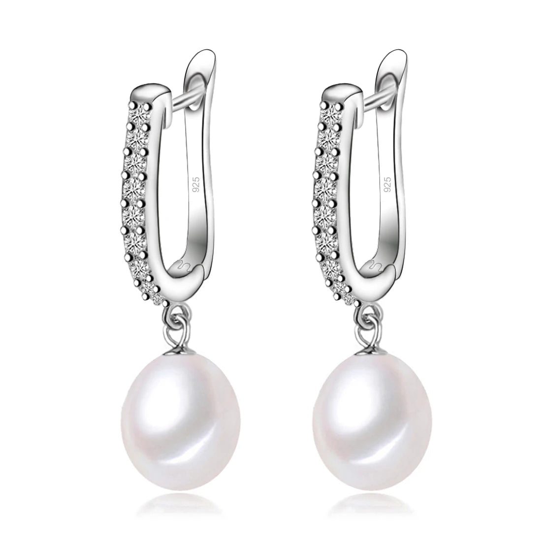 Real freshwater grey pearl earrings,classic 925 sterling silver earrings