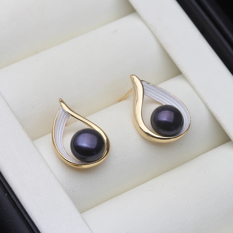 Real Freshwater Stud Earrings With Pearls,Natural Stud White Pearl Earrings Jewelry