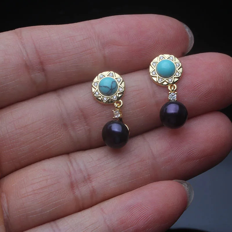 Genuine Silver 925 White Pearl Earrings Jewelry Women,Cultured Natural Freshwater Earrings Pearl Dangle