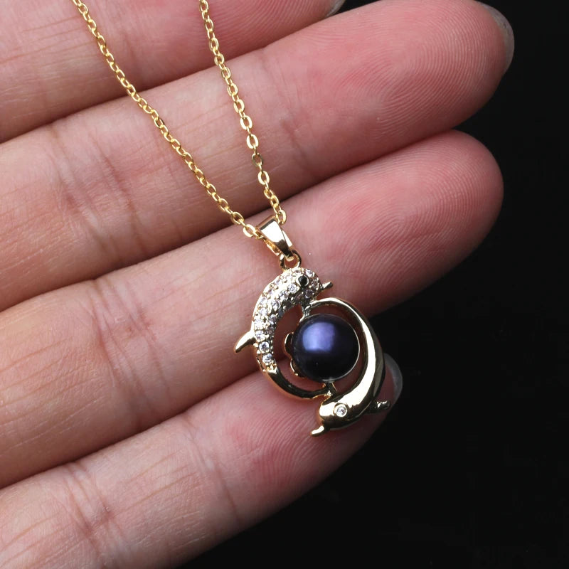 Real Natural Freshwater Pearl Pendant On The Neck,Gold Plated Cultured Gold Plated Pearl Pendant