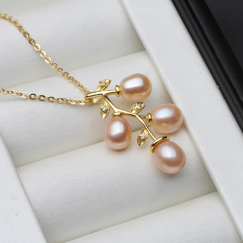 Cute Natural Pearl Pendant Freshwater Pearl Necklace