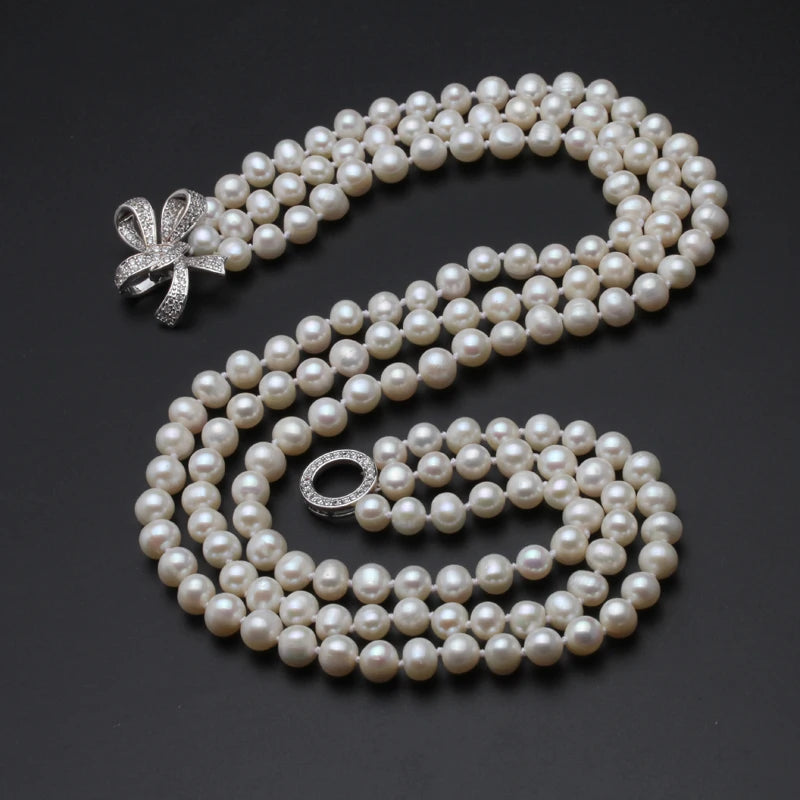Bead Pearls For Necklaces,Real Natural Freshwater Pearl Necklace Layered