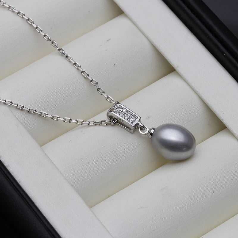 Pearl Necklace Pearl Jewelry 925 Sterling Silver Jewelry For Women Natural Freshwater Pearl beads Pendants