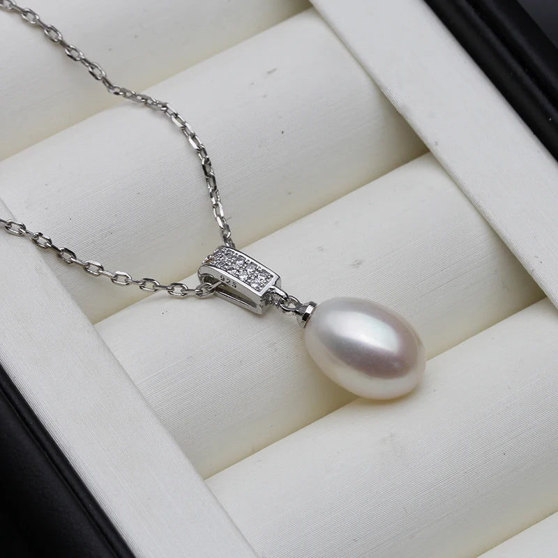 Pearl Necklace Pearl Jewelry 925 Sterling Silver Jewelry For Women Natural Freshwater Pearl beads Pendants