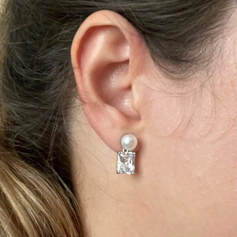 Natural Freshwater Pearl Earrings For Women,Hanging Silver 925 Pearl