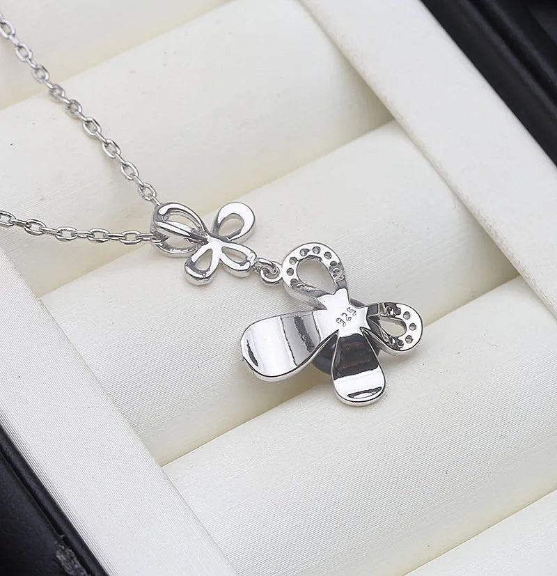 Real Natural Cultured White Pearl NecklacesFreshwater 925 Silver Pearl Pendant