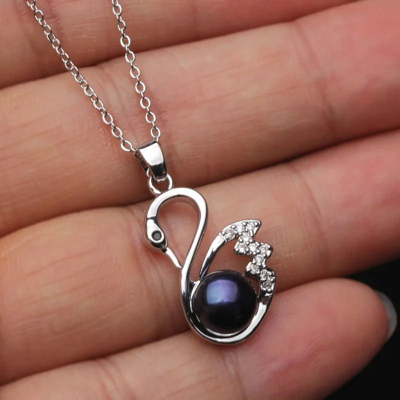 Beautiful 925 Silver Pearl Pendant For Women,Real Cultured Natural Freshwater Pearl Pendant