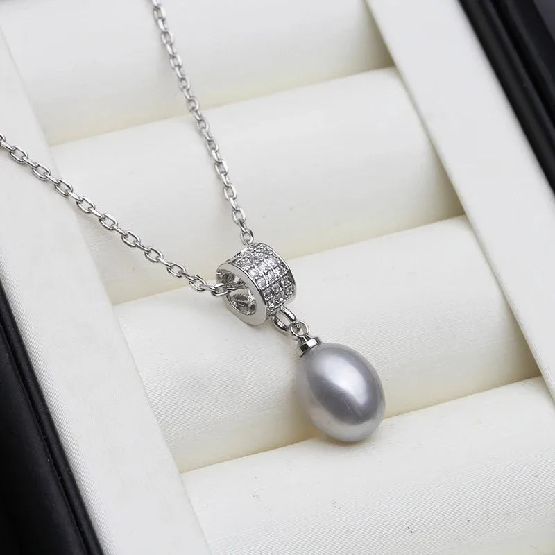 Pearl Pendant  Real Cultured Natural Fresh water 925 Silver Pearl Pendant Jewelry