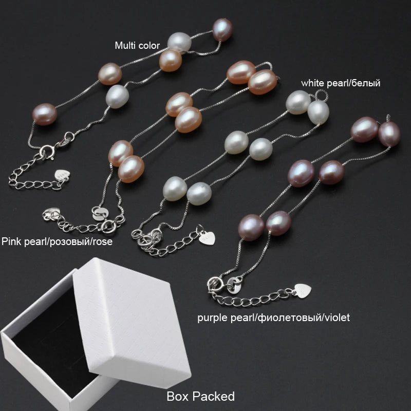 Real Freshwater Pearl Bracelet Natural Pearl Jewelry Bracelet 925 Silver